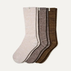 Rib Knit Slouchy Crew Sock 3 Pack for Women